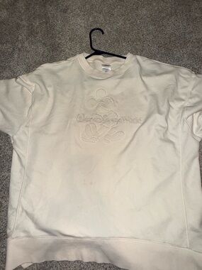 Disney Cream Crewneck Sweatshirt with Branded Tag